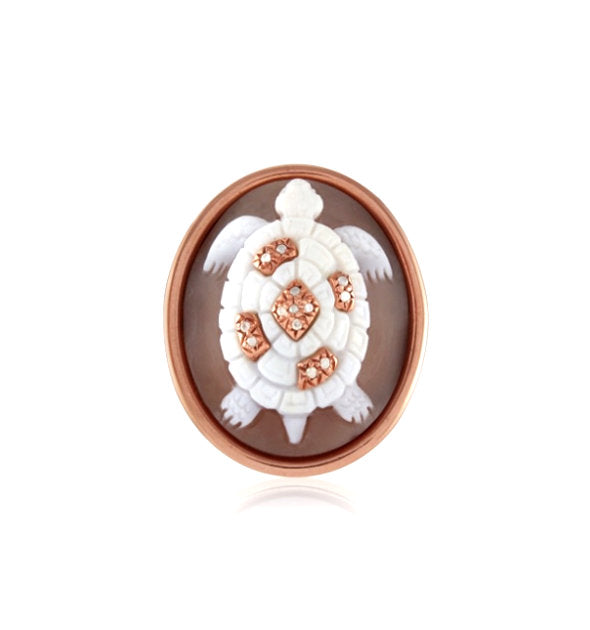 "Turtle" — hand-carved cameo ring by AMEDEO