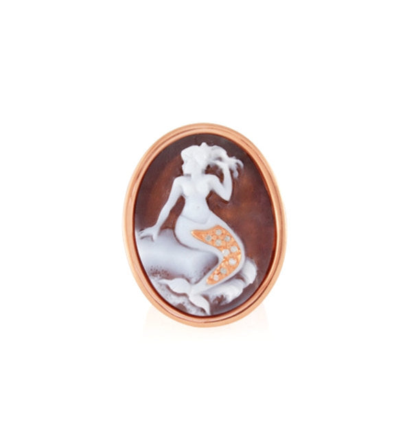 "Mermaid" — hand-carved cameo ring by AMEDEO