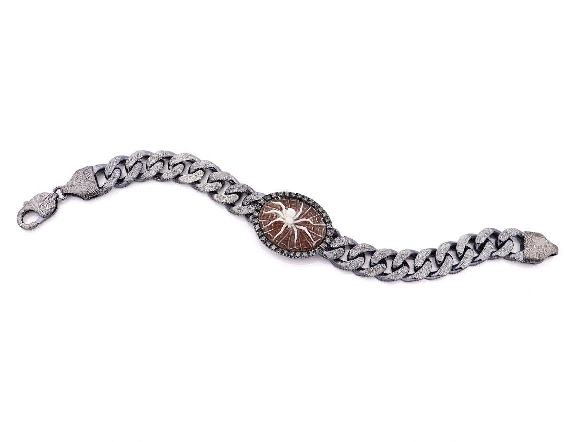 "Spider" — hand-carved cameo bracelet by AMEDEO