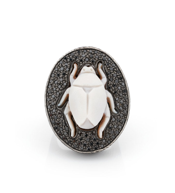 "SCARAB" — hand-carved cameo ring by AMEDEO