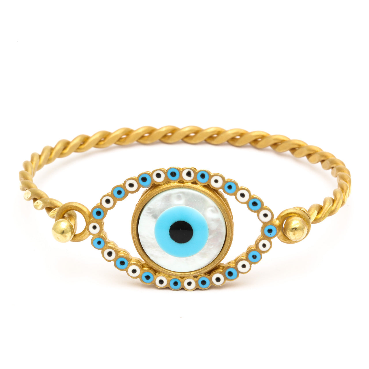 "Evil Eye" Gold Rhodium