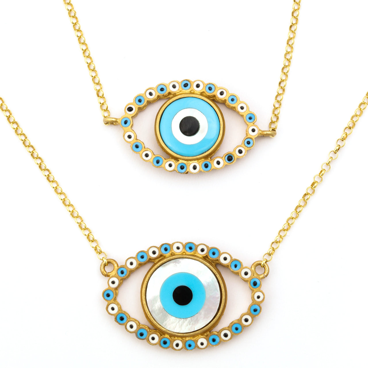 "Evil Eye" Gold Rhodium