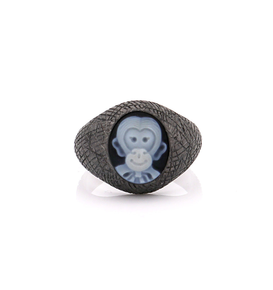 "MINI MONKEY" — hand-carved cameo ring by AMEDEO