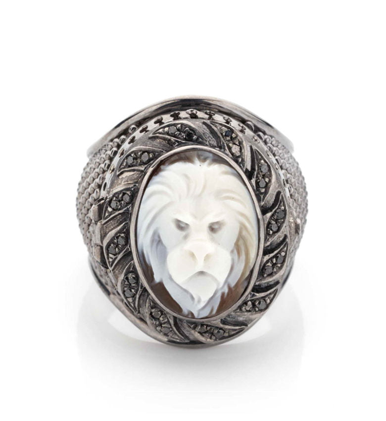 "Lion" Poison ring — hand-carved cameo ring by AMEDEO