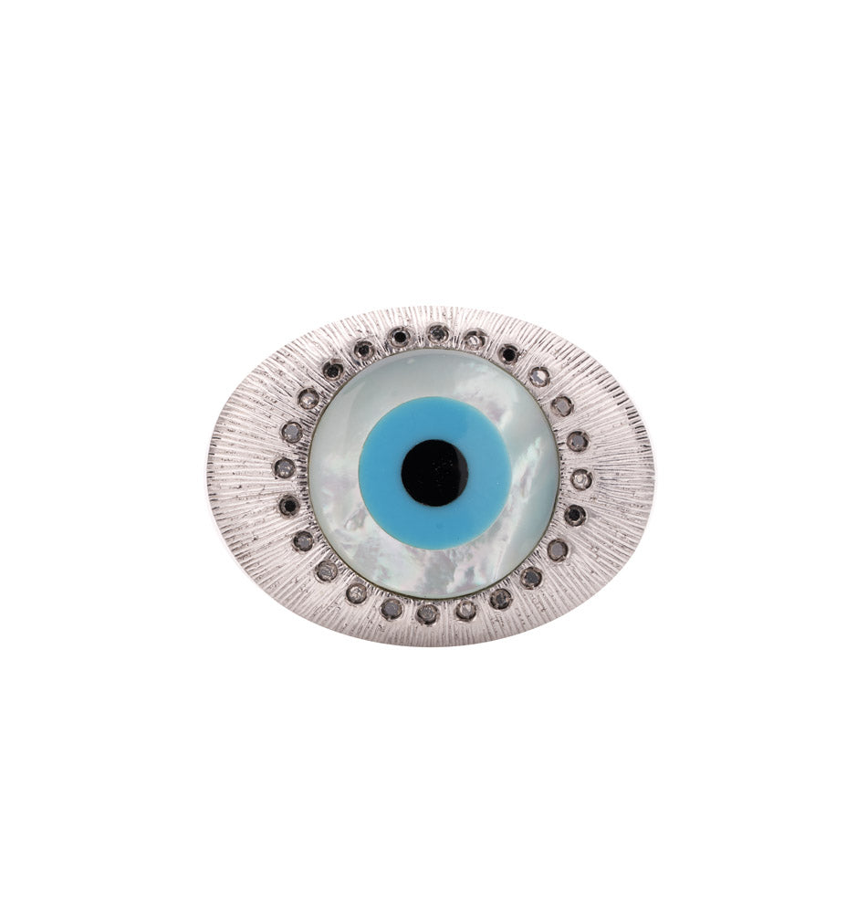 "EVIL EYE" - WHITE RHODIUM