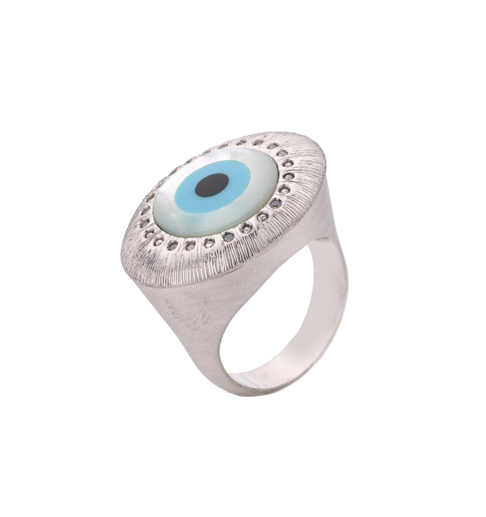 "EVIL EYE" - WHITE RHODIUM