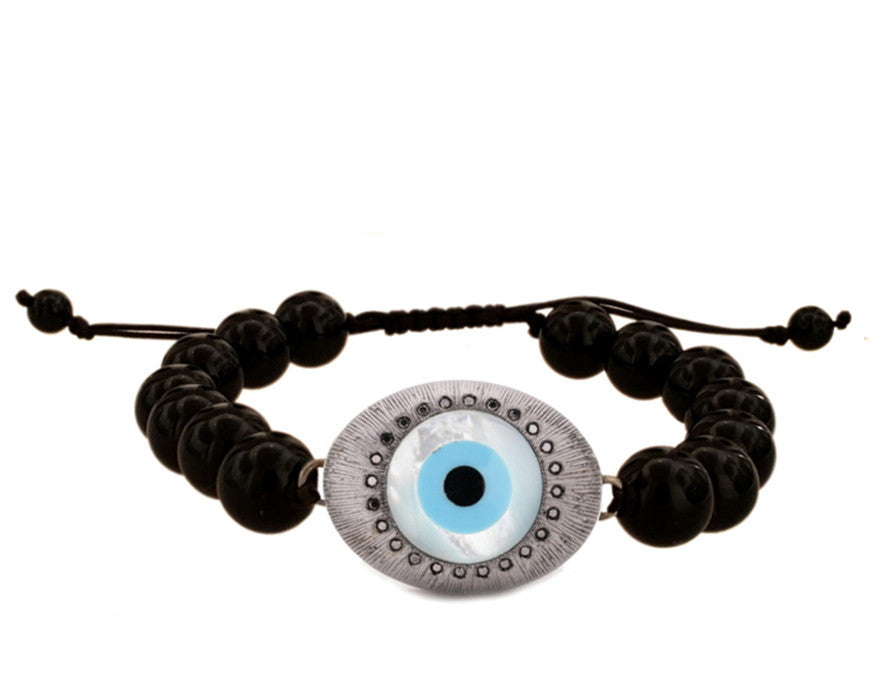 "EVIL EYE" onyx beads