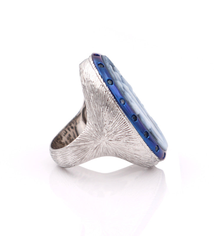 "THREE GRACES" SILVER & TITANIUM - BLUE