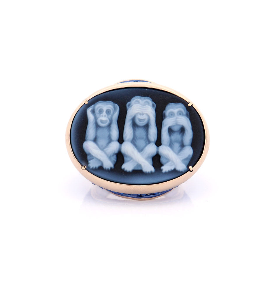 "WISE MONKEYS" - BLUE