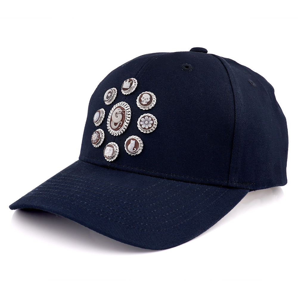 "MODERN TIARAS" - BLUE — hand-carved cameo cameo cap by AMEDEO