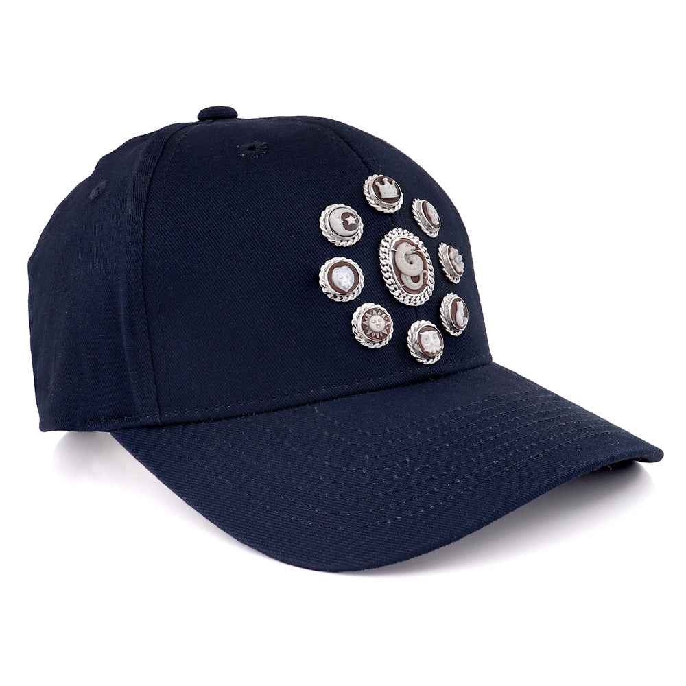 "MODERN TIARAS" - BLUE — hand-carved cameo cameo cap by AMEDEO