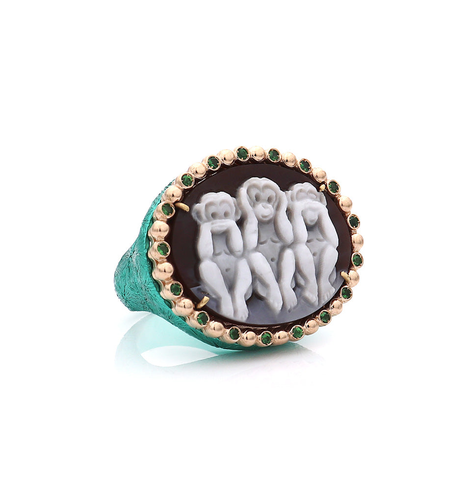 "WISE MONKEYS" - GREEN