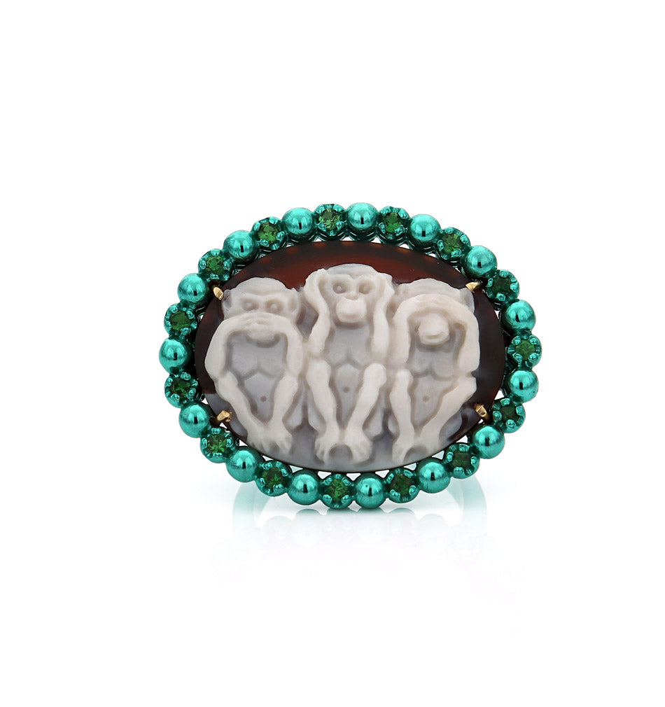 "WISE MONKEYS" - GREEN