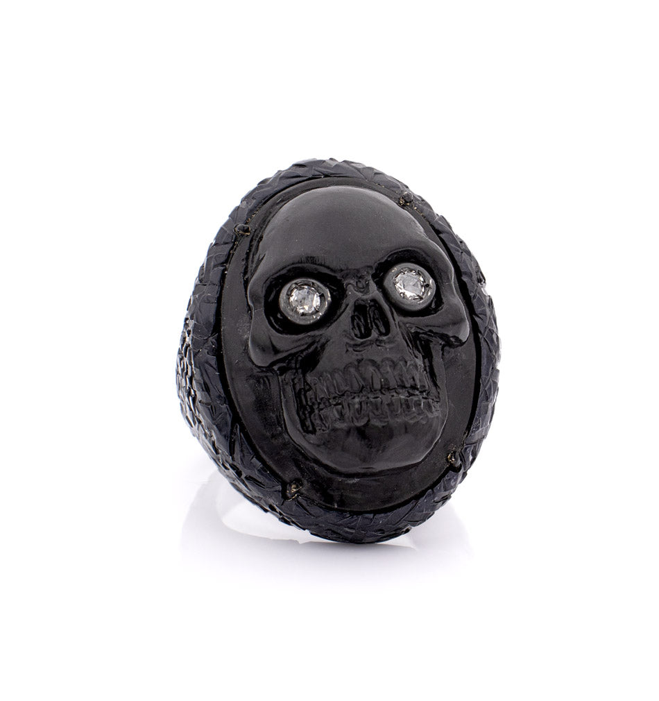 "SKULL" — hand-carved cameo ring by AMEDEO