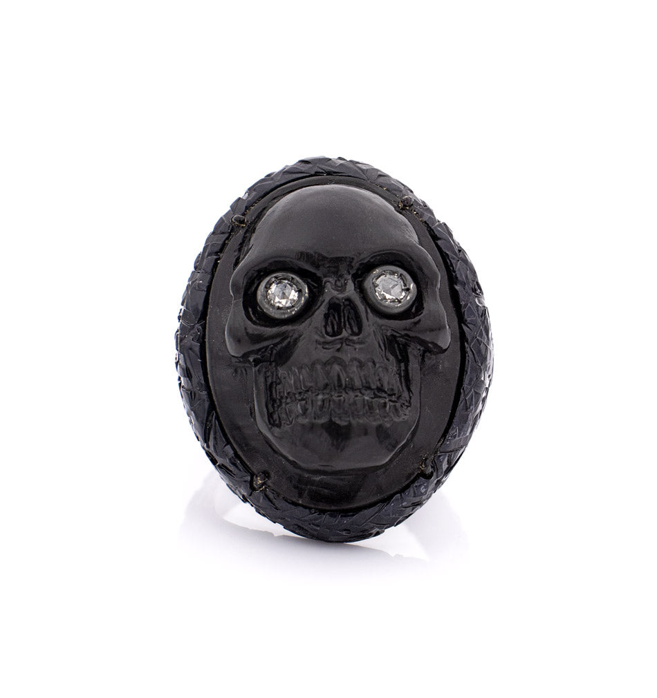 "SKULL" — hand-carved cameo ring by AMEDEO