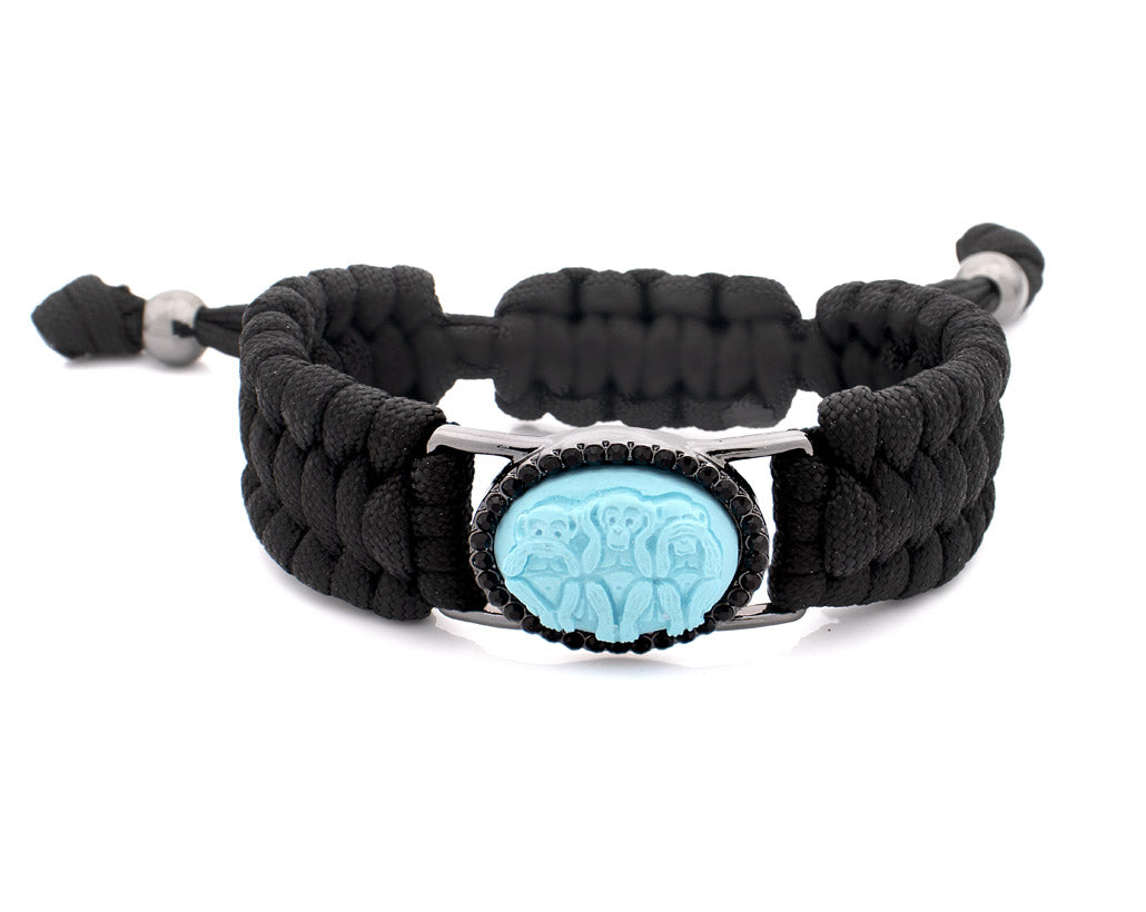 "WISE MONKEYS" — hand-carved cameo bracelet by AMEDEO