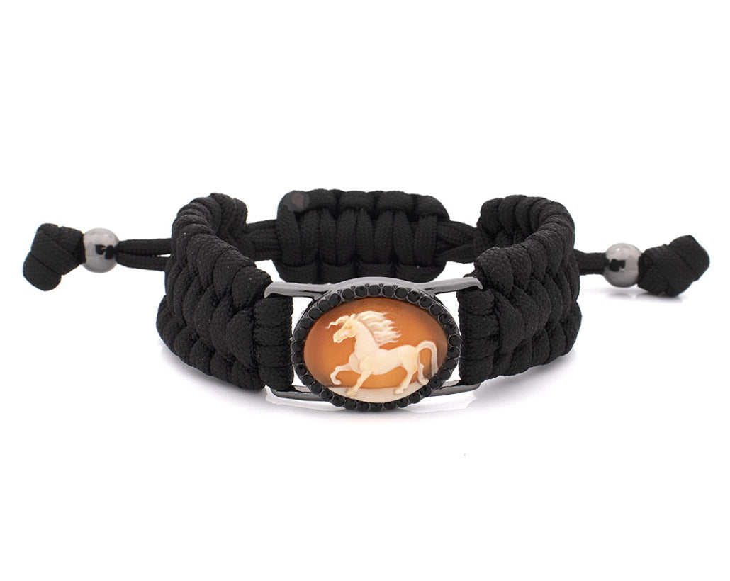 "HORSE" — hand-carved cameo bracelet by AMEDEO