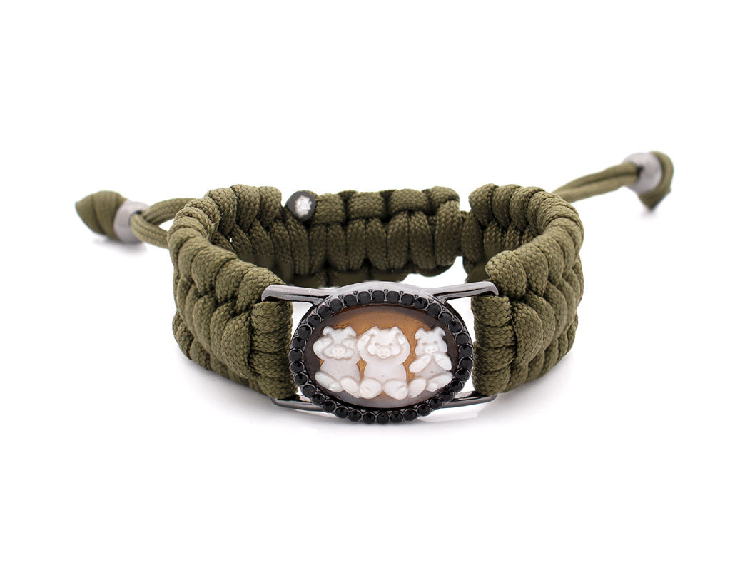 "THREE LITTLE PIGS" — hand-carved cameo bracelet by AMEDEO