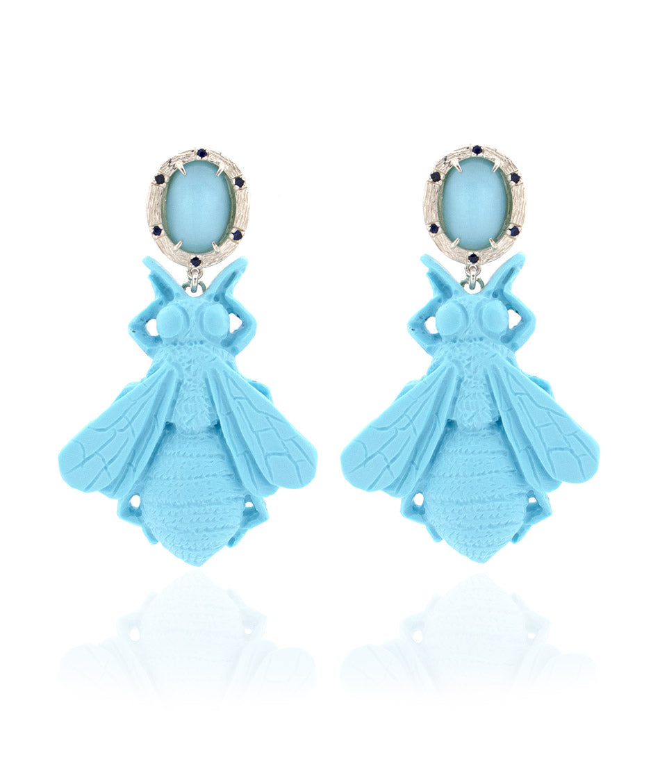 "BEES" — hand-carved cameo earrings by AMEDEO