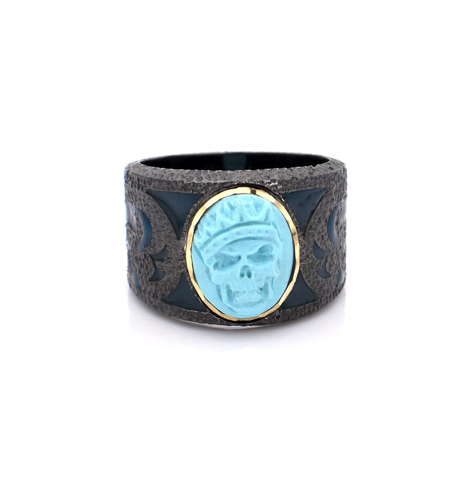 MINI "ROYAL SKULL" — hand-carved cameo ring by AMEDEO