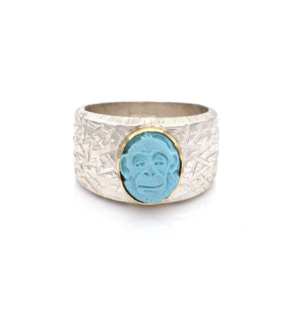 MINI "MONKEY" — hand-carved cameo ring by AMEDEO