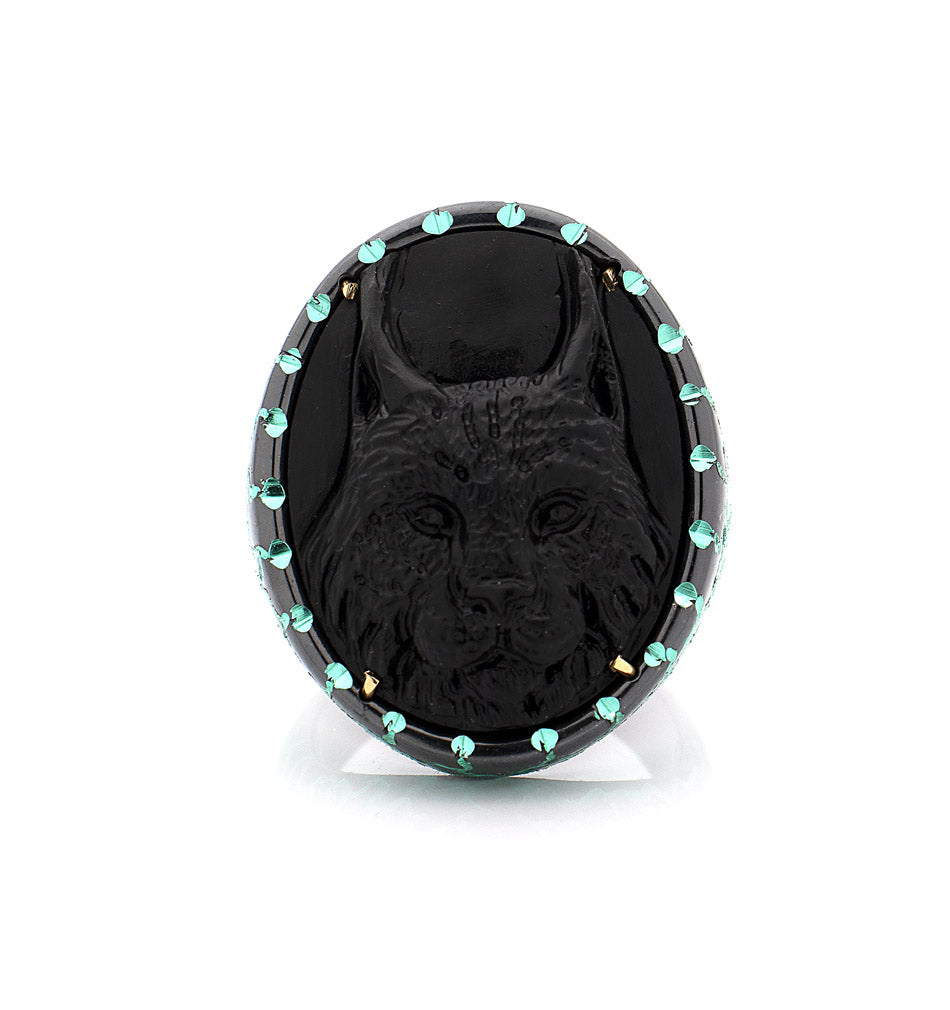 "LYNX" — hand-carved cameo ring by AMEDEO