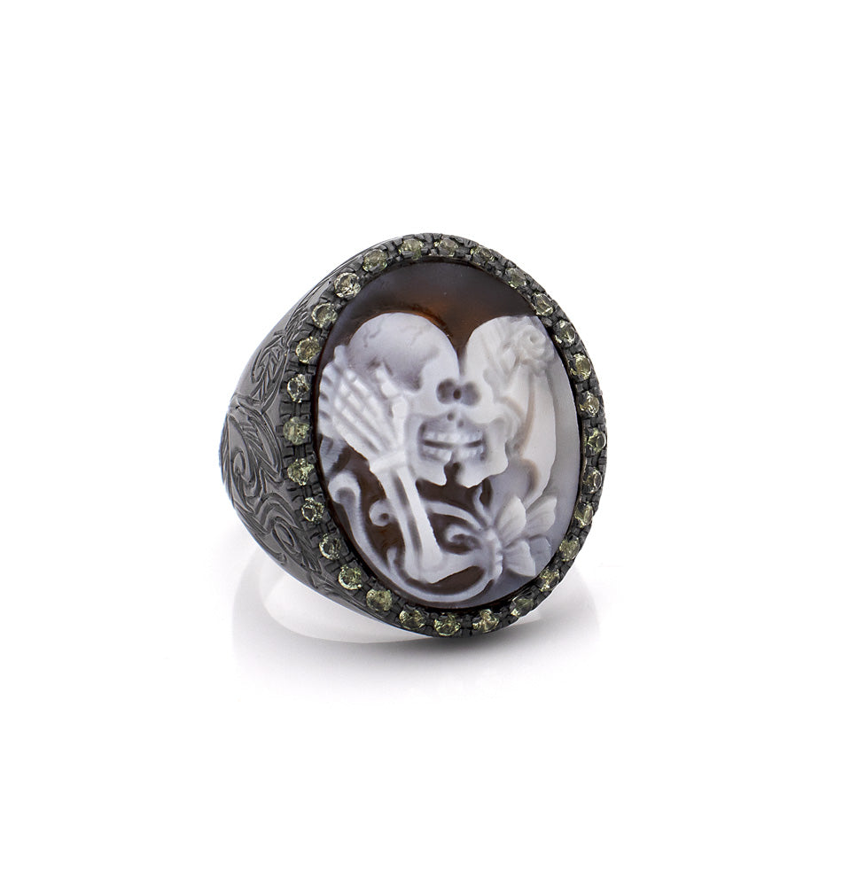 "ENDLESS LOVE" - GREY SAPPHIRES — hand-carved cameo ring by AMEDEO