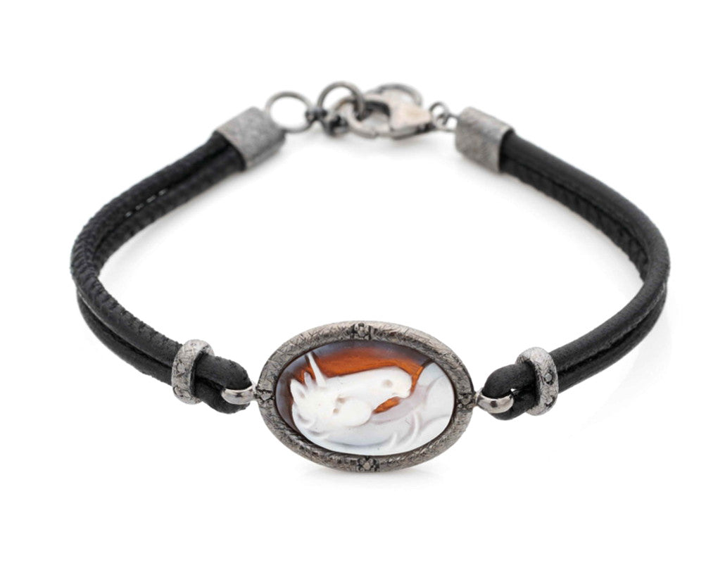 "UNICORN" — hand-carved cameo bracelet by AMEDEO