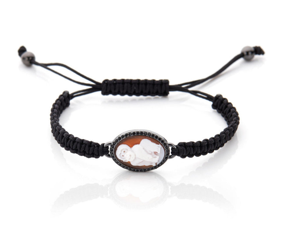 "Djala" The Happy Ape - Hand-carved cameo inspired by the wildlife — hand-carved cameo bracelet by AMEDEO