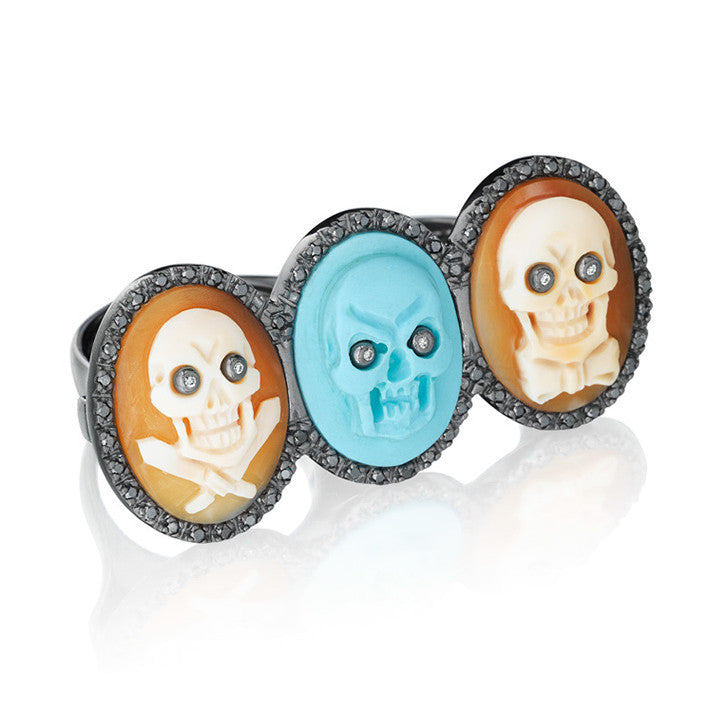 "Skeledeo" Double Finger Ring