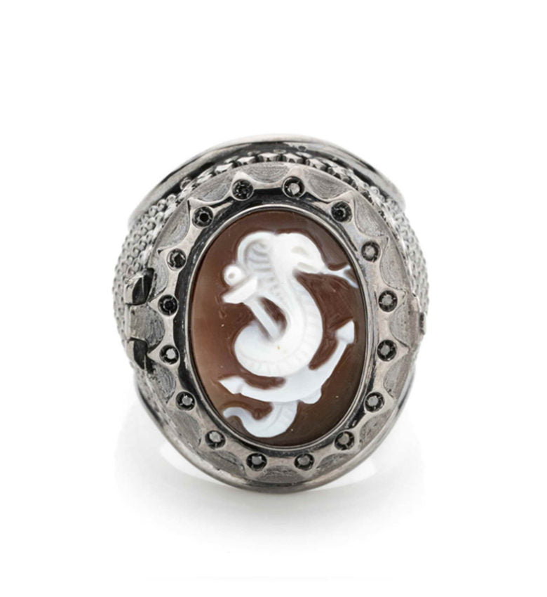 "COBRA AND ANCHOR" POISON RING